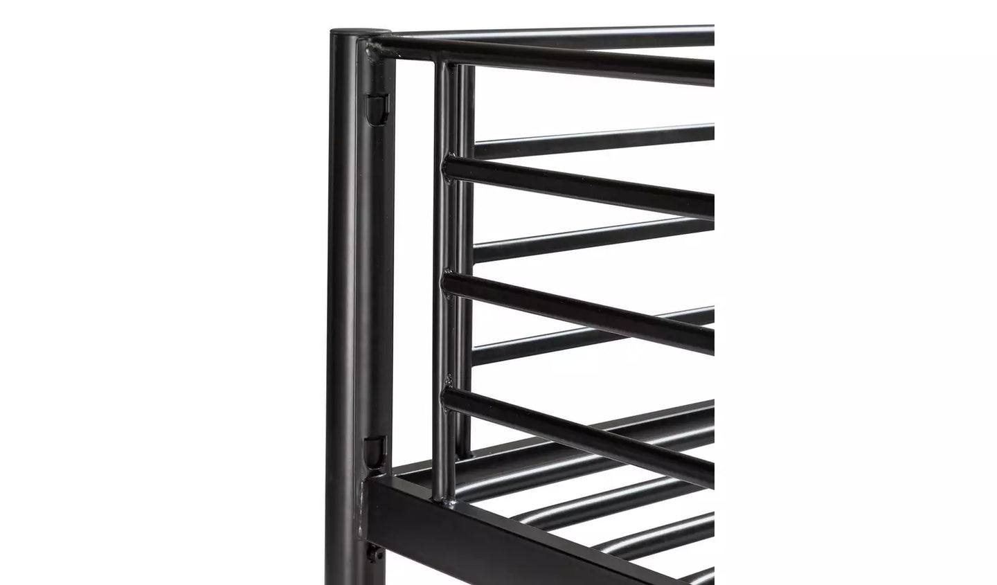 Habitat Riley High Sleeper Metal Bed Frame & Desk - Black